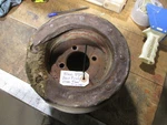 Ford, 8N,9N,2N Belt Pulley #9N740A1, Inch, Laminted Paper Broken Ring "as Is" Used. Price: $20.00.