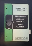 Vtg Original John Deere Integral Tool Carrier Abg - 2000 Operators Manual Acceptable. Price: $16.75.