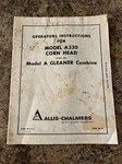 Allis- Chalmers Model Gleaner Combine A330 Corn Head Operators Instructions Acceptable. Price: $12.99.
