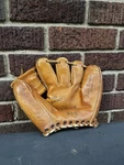 Vintage Old Leather Baseball Mitt Glove Jerry Stevens Model Exeter Store. Price: $45.00.