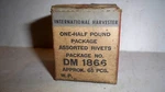 Vintage International Harvester Box Of Assorted Rivets 7 Ounces Dm 1866 New. Price: $24.99.