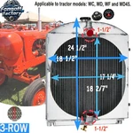 For Allis Chalmers Wc WD/WD45 Gas Lp 3-ROW Aluminum Tractor Radiator #70228587 New. Price: $199.00.