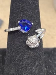 Beautlace Rose Heart Birthstone RING,925 Sterling Silver Adjustable Open New. Price: $19.95.