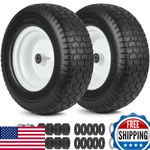 Gicool 16X6.50-8 Flat Free Lawn Mower Tire Wheel Set, 3/4" & 5/8" Bearings New. Price: $149.98.
