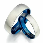 Gemini Men's Blue Two Tone Matte & Polish Anniversary Titanium Wedding Ring Vale New. Price: $29.98.
