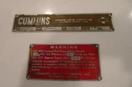 Vtg Cummins JT-6-B Engine Tags Used. Price: $15.00.