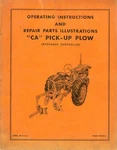 Allis Chalmers Ca Pick Plow Ac Owner's Manual 2 Bottom Snap Coupler Moldboard Brand. Price: $20.00.
