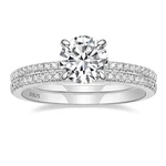 Eamti 1.2CT 925 Sterling Silver Bridal Ring Sets Round Cz Engagement Promise ... New. Price: $55.28.