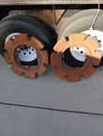 Vintage Case Tractor Wheel Weights Set, Pair, Used Original, Part #A33178. Price: $285.00.