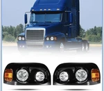 Headlights Freightliner Century 2004-2015 Pair Set Black- Halogen New. Price: $140.00.