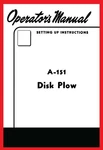 Mccormick Farmall Super A-151 2 Pan Disc Turning Plow Owner's Manual 100 140 Ih Brand. Price: $20.00.