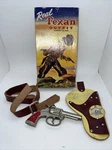 Vintage 1930 Stevens Cast Iron Hero Cap Gun & Real Texan Leather Belt Holster Used. Price: $299.99.