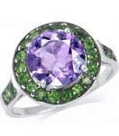 Silvershake Amethyst Chrome Diopside Sterling Cocktail Ring Size 6 New. Price: $36.00.