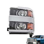Driver Side Halogen Headlight Assembly Compatible With Silverado 2500/HD Left New. Price: $234.54.