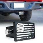 Black Trailer Tow Hitch Cover Plug W/ Usa Flag Aluminum For 2 Inch Receivers New. Price: $15.00.