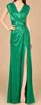 Lara New York 29124 Long Evening Dress Fitted Metallic Green W/slit Size 18 Nwt. Price: $174.30.