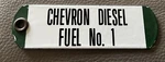 Vintage Chevron Diesel Fuel No. 1 Gasoline Enamel Pump Sign Oil Used. Price: $25.00.