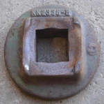 KK2336B Oem John Deere 1-INCH Square Axle Disc Harrow Gang End Washer Used. Price: $25.00.