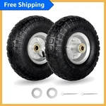 High Load 4.10/3.50-4 Pneumatic Wheels & Tire Set 10" For Reliable Transport New. Price: $56.04.