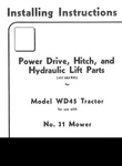 Mccormick 31 Mower Power Drive Hydraulic Lift Parts WD45 Tractor Instructions Brand. Price: $15.00.