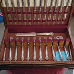 John Round & Sons England Antique Silver-plated Flatware Set Silverplate. Price: $130.00.