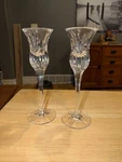 Vintage Princess House 2 Lead Crystal Candlesticks New Box Royal Heights Line. Price: $34.00.
