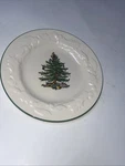 Spode England 7.5" Salad Plate Christmas Tree 3324-A72 Vintage Embosssed Holly Used. Price: $18.00.