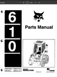 Bobcat 610 Skid Steer Loader Parts Catalog Manual Diagrams List 6556334 Like. Price: $29.99.