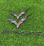 5PC 14-19 C7 Front Rear &stingray Cross Flags Emblem 3D Badge Bumper Insert... New. Price: $105.95.