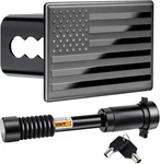 Metoware Trailer Hitch Covers, Heavy American Flag Metal Black New. Price: $42.08.