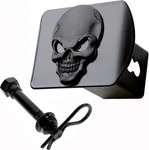 100% Metal Skull 3D Emblem Trailer Hitch Cover Fits 2" Receivers (black On Bl... New. Price: $38.08.