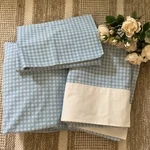 Westpoint Stevens Light Blue White Twin Fitted Flat Pillowcase Sheet Set Pre-owned. Price: $24.88.