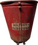 Vintage Massey Ferguson Seed Hoppers With Lid And Bottom Plate Red Canister Used. Price: $125.00.