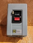 Square 2510-MBG-21 Ac Manual Motor Starter In Enclosure Stop Switch Used. Price: $99.00.