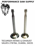 Intake & Exhaust Valve Fits Tecumseh 27878A 34035 HH70 HH60 HHM80 HM100 New. Price: $27.95.